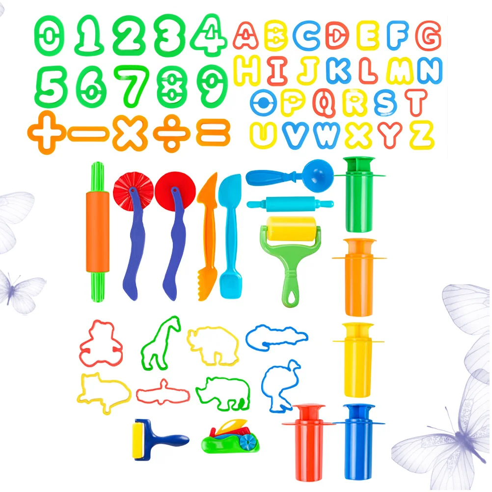 

1 Set/64pcs Plasticine Mold DIY Plasticine Mold Plasticine Accessories Educational Playthings for Home (Random