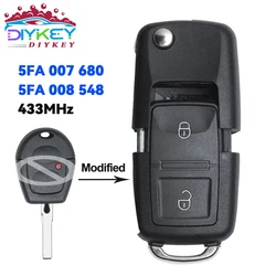 DIYKEY-mando a distancia para coche, 5FA 008, 548/5FA, 007, 680, actualizado, para VW Bora, Polo, Golf, Passat, Lupo, Seat Ibiza, Córdoba, 433MHz, ID48