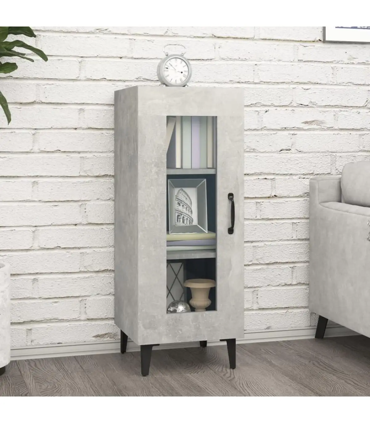 34,5x34x90 cm concrete gray plywood sideboard