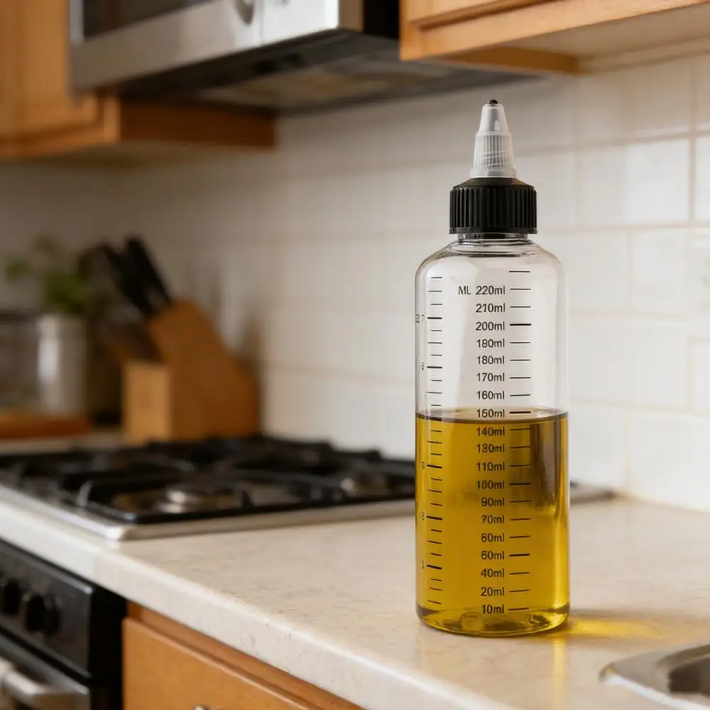 Graduated Squeeze Bottles Graduated Plastic Squeeze Bottles with Tip Caps Leak-proof Reusable Condiment Dispenser for Kitchen