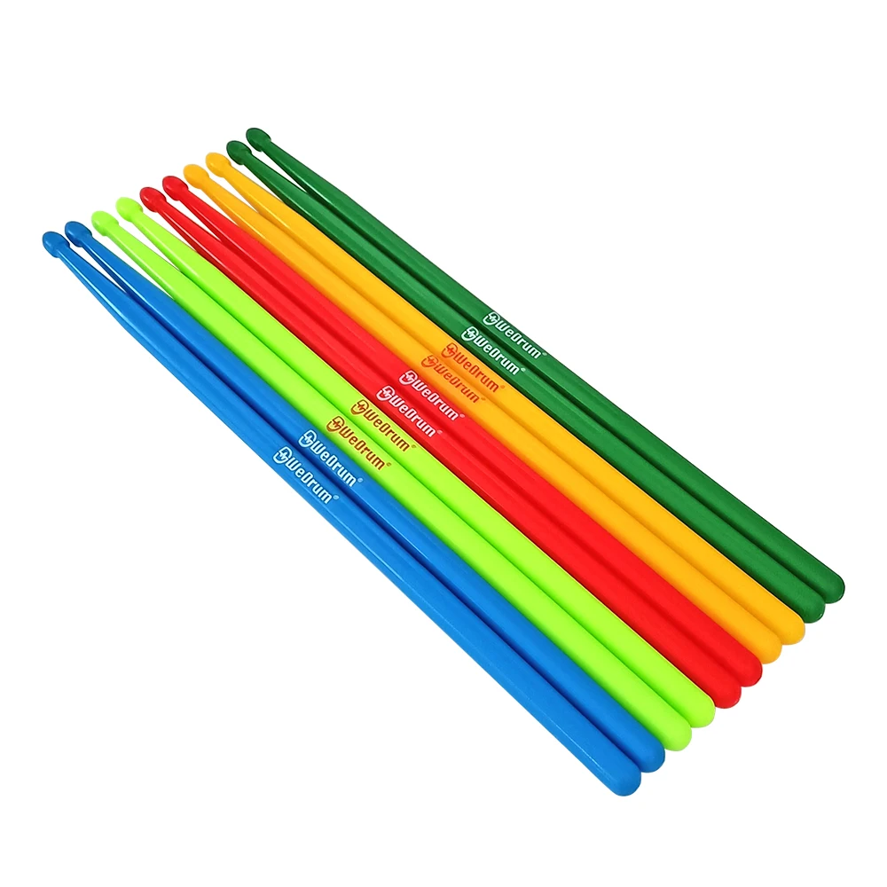 1 Pair 5A Nylon Drum Sticks Colourful Jazz Marching Drum ABS Drum Stick Percussion Instrument Parts Practice Accessories