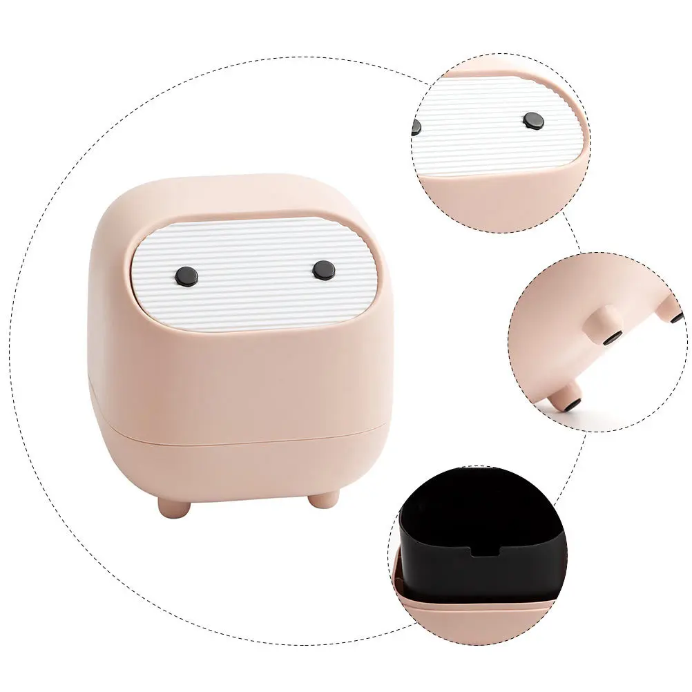 

1Pcs Mini Desktop Trash Bin Compact Size Lovely Design Easy Use for Home Office Dormitory Long-Lasting Container
