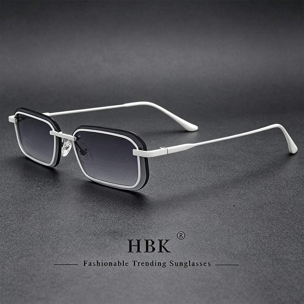 Hbk neue Retro Punk Sonnenbrille Männer Rechteck kleinen Rahmen Sonnenbrille Frauen personal isierte Outdoor-Sport Reise brillen uv400
