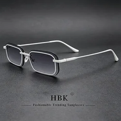 HBK New Retro Punk Sunglasses Men Rectangle Small Frame Sun Glasses Women Personalized Outdoor Sports Travel Eyewear UV400