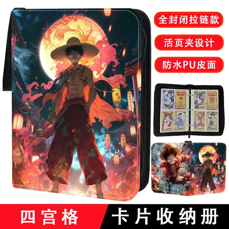 新しいワンピースロロノア・ゾロジッパー PU レザー名刺ホルダーアルバムブックバインダーゲームカードコレクション子供のおもちゃギフト