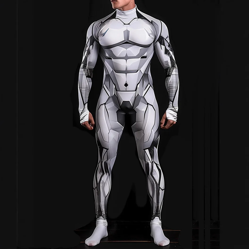 Armor 3D Printed Jumpsuit Bodysuit Cosplay Robot Men's and Women's Performance Costumes Stage Costumes Halloween