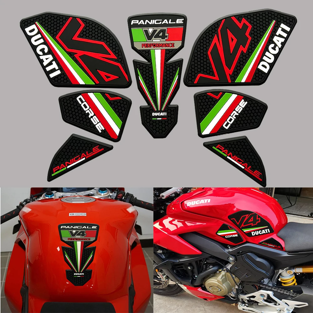 FOR Ducati  V4 Panigale V4S Streetfighter V4 S 2018- 2021 rubber fuel tank protective pad luggage gasoline fuel kit knee