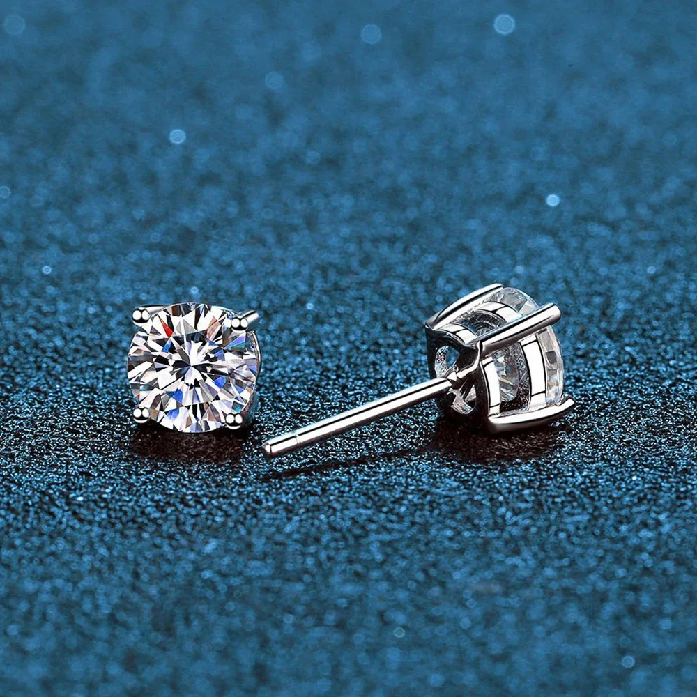 ROBUKF Moissanite Orecchini con perno 0.1-3ct D Colore Argento sterling 925 Certificato Lab Diamante Oro Gioielleria raffinata per le donne All'ingrosso