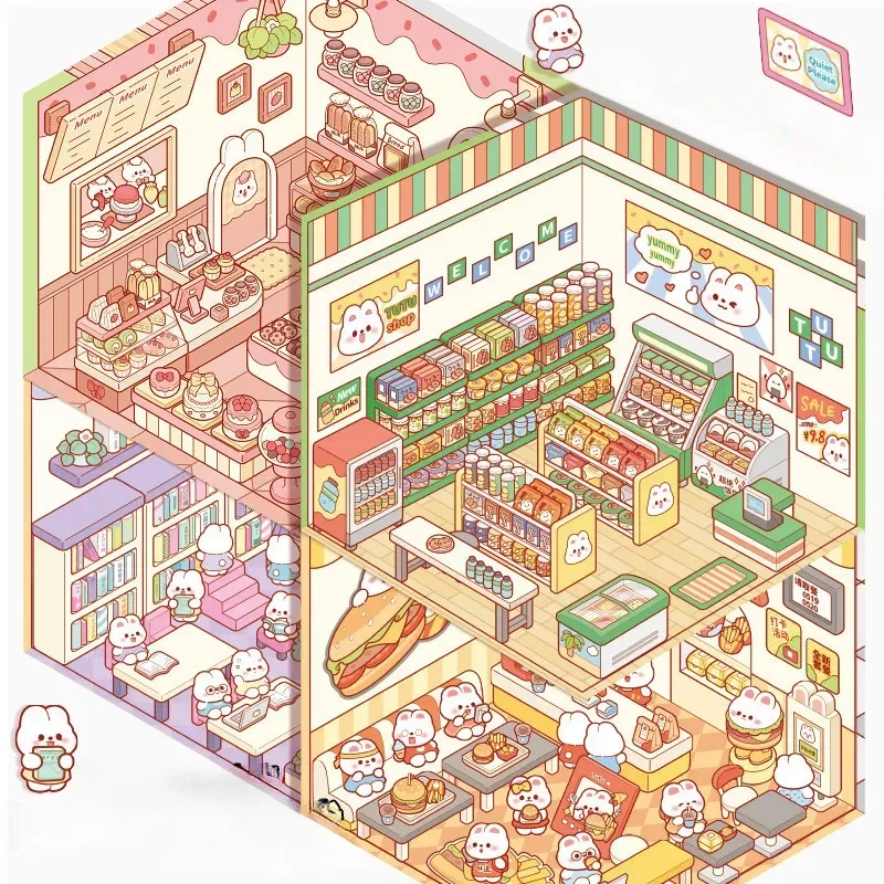 

Наклейки для хранения Journamm, миниатюрные наклейки для сцены, сделай сам, штабелирование и наклеивание сцены в кабине, набор материалов для ручного скрапбукинга