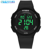 Outdoor Sport Watch Men Alarm Chrono Clock 5Bar Waterproof Military Watches LED Display Shock Digital Watch Thin Design Synoke