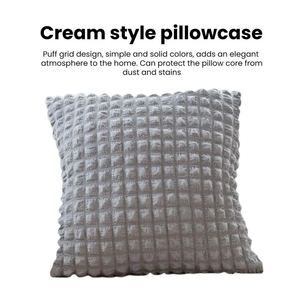 Soft Comfortable Pillow Case Elegant Solid Color Square Pillow Case for Modern Home Decoration Polyester Sofa Bedroom Cushion