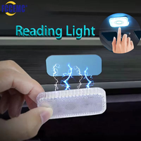 LED Touch Light Mini Roof Reading Lamp Magnet Base Car Ceiling Ambient Mood Light Interior Portable Lighting USB Rechargeable