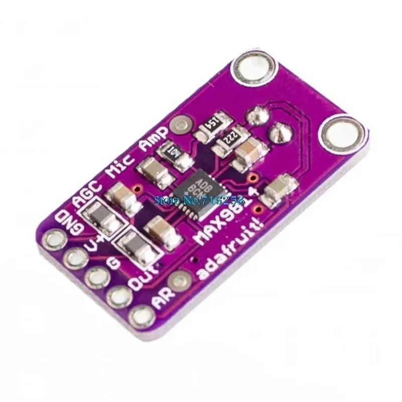 Módulo estável de amplificador de microfone de eletreto THD baixo com ganho automático e relação de ataque e liberação programável