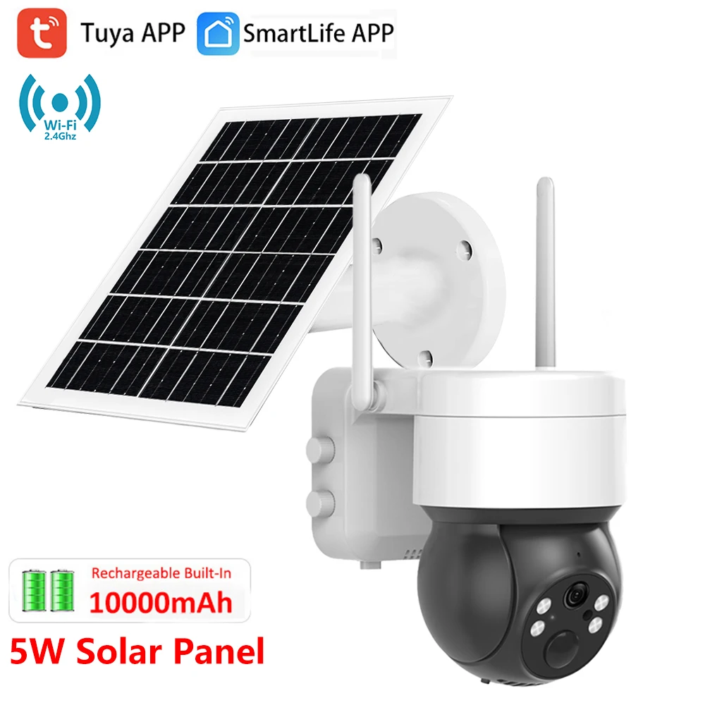Tuya SmartLife WIFI 3MP IP65 Waterproof Human Tracking Full Color Night Vision Surveillance Smart Security Solar CCTV IP Camera