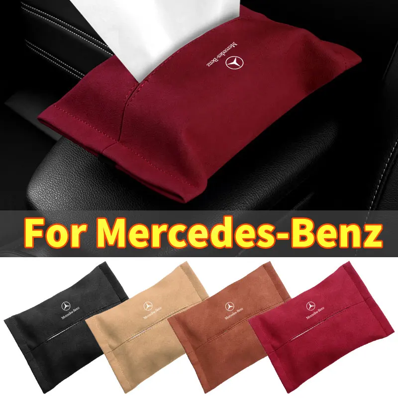 Car Tissue Box Seat Back Leather Tissue Storage Bag For Mercedes Benz AMG W203 W206 W220 W205 W211 W212 W210 W108 Auto interior