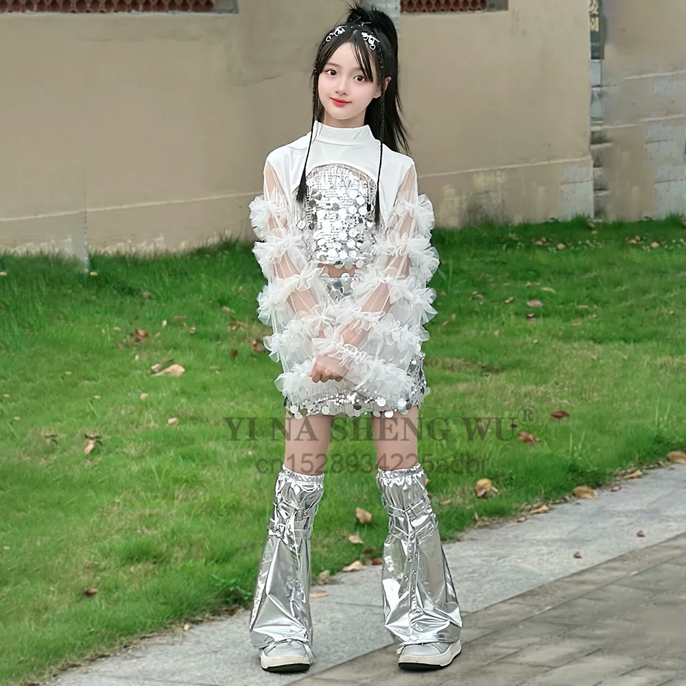 ملابس فتاة الرقص أزياء رقص الجاز ملابس أداء K-pop للأطفال أزياء الهيب هوب ملابس الفتيات الرائعة ملابس الرقص في الشوارع