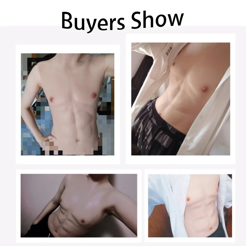 Tgirl Fake Men Chest Crossdresser Muscle Suit Macho Silicone Belly Artificial Simulation  Abs for Transgender Cosplay Male pecto