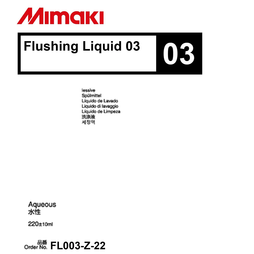 New Original FL003-Z-22 Mimaki Flushing Liquid 03 For Mimaki CJV150 CJV300 JV5 JV33 JV34 JV150 JV300 Series Printer TS100-1600