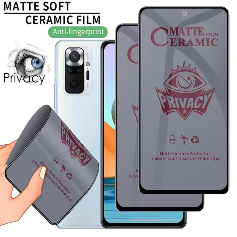 100pcs Matte Ceramic Privacy Screen Protector for iPhone 14 13 12 11 Pro Max 7 8 Plus Anti-spy Film for iPhone 13 Mini XR XS MAX