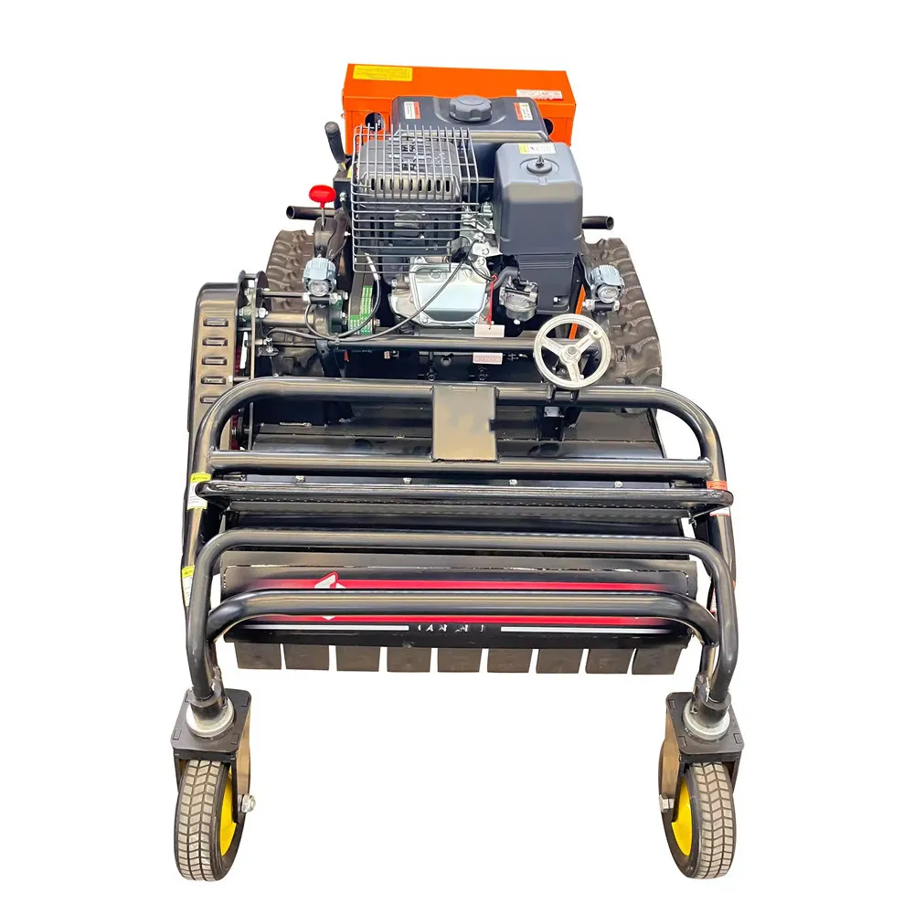 محرك الديزل آلة سحق وإرجاع العشب الخاصة ذاتية الدفع للتحكم عن بعد جزازة العشب الزاحفة