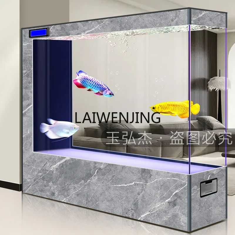 

LYN living room in large lazy automatic circulation filter ecological aquarium ultra-white glass fish tank