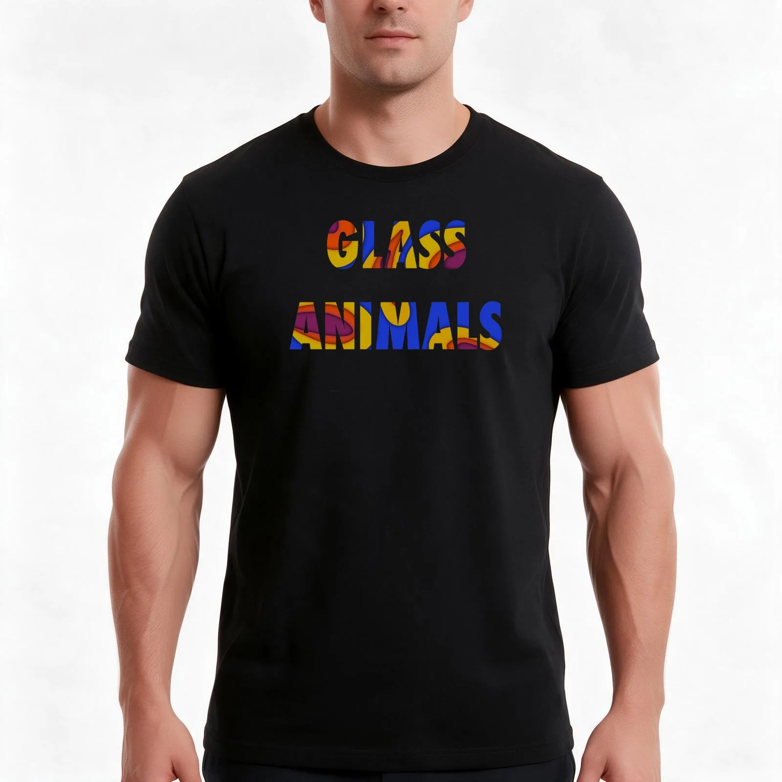Glass Animals T-Shirt, Summer Casual Cotton Tee, Oversized Streetwear Tops, Vintage Graphic Print, Loose Fit Short Sleeve