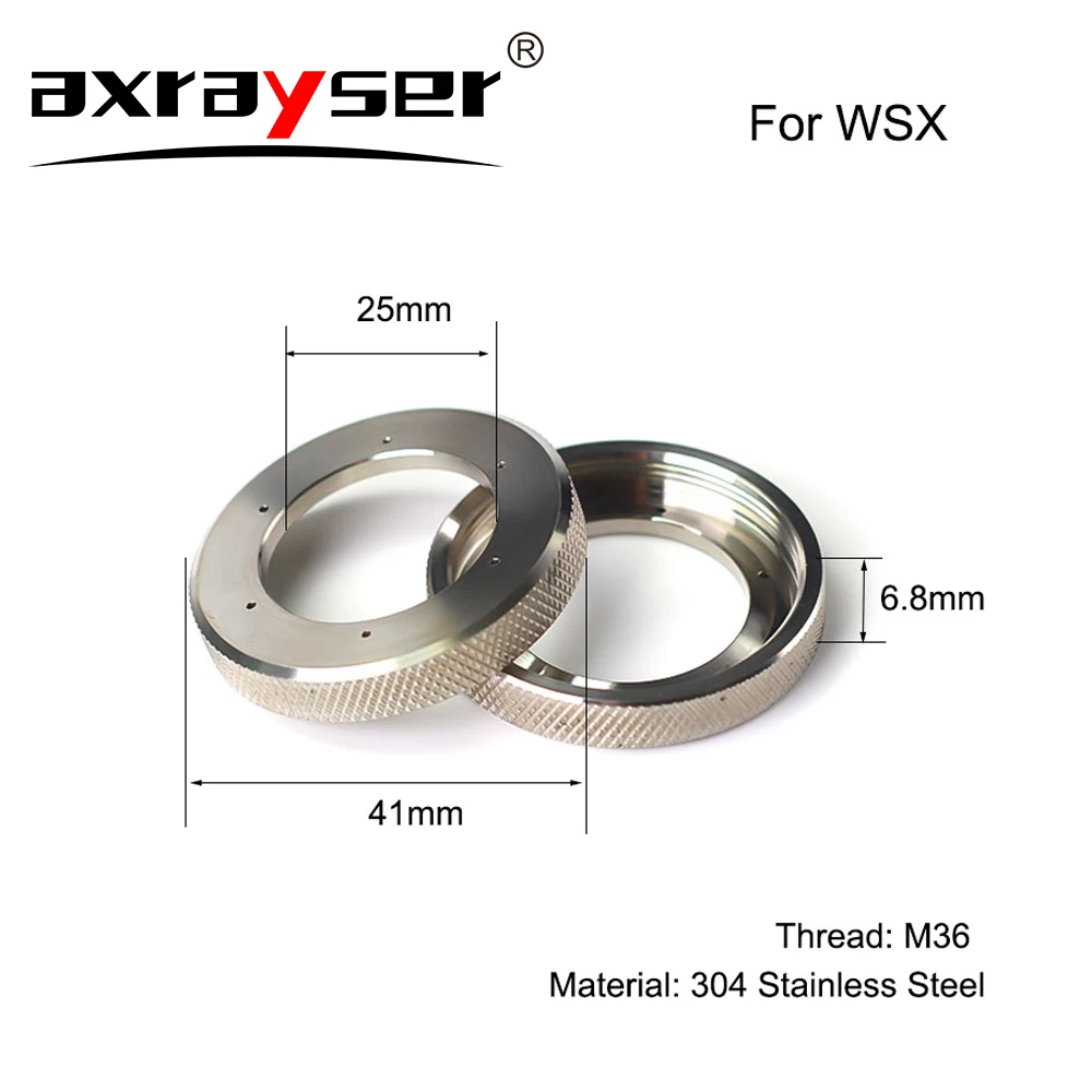 WSX Locking Ring Fasten Ceramic Holder Laser Head Patrs 304 Stainless Steel for Fiber Cutting Machine NC150 NC30 KC15A