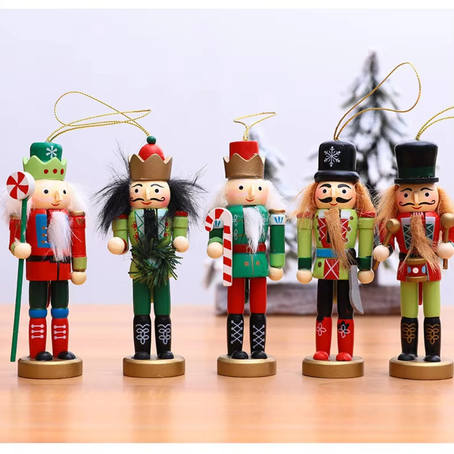 Tendance 2024 Navidad Nutcracker Craft Xmas Tree Decoration Ornament Soldiers Wooden Christmas Nutcracker