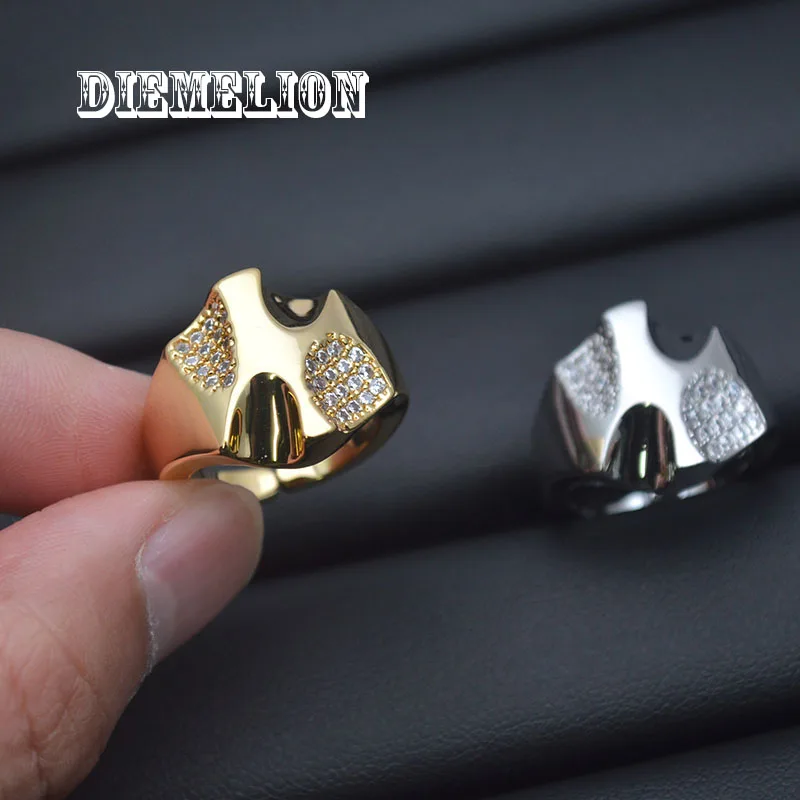 Anillos de circón ajustables irregulares geométricos con personalidad para mujer, anillo de dos tonos de estilo europeo americano, joyería de fiesta para uso diario