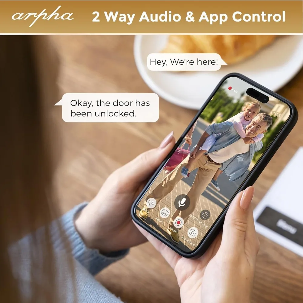 WiFi Smart Door Lock, 5-in-1 Fingerprint Keyless Entry Door Lock, Two-Way Audio, Dual Motion Sensors, App Remote Control, Keypad