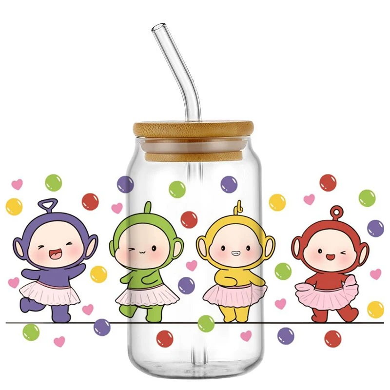 Funko cute teletubbies pattern 16oz UV DTF Cup Wrap Stickers Waterproof Transfer Decals Self-adhesive