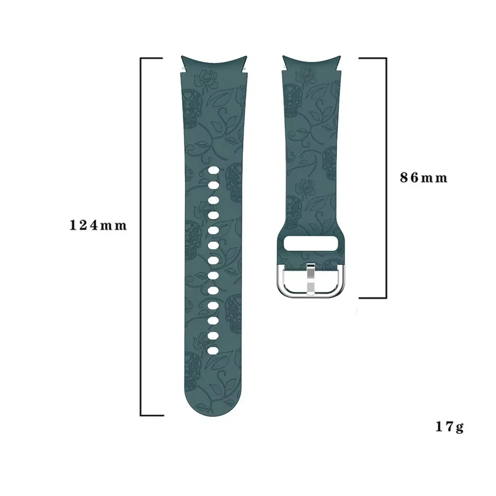 Full Cover Watchband Silica Gel Strap Accessories for Samsung Galaxy Watch 5 40mm 44mm Watch 5 Pro 45mm Printed Engraved Band