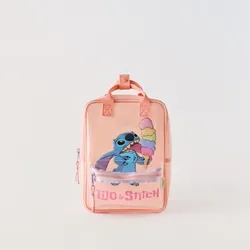 New Disney cartoon Stitch transparent pink sequin Backpack bag Kindergarten school bag lady girls ball birthday gift