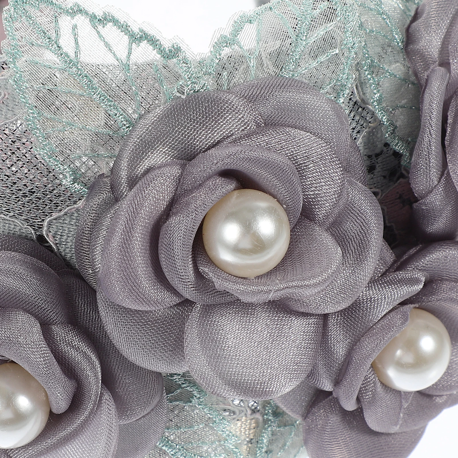 

Pearl Flower Headbands Rhinestones Fabric Valentine Headdress Womens Hair Bands Adult Girls Floral Wide Headband