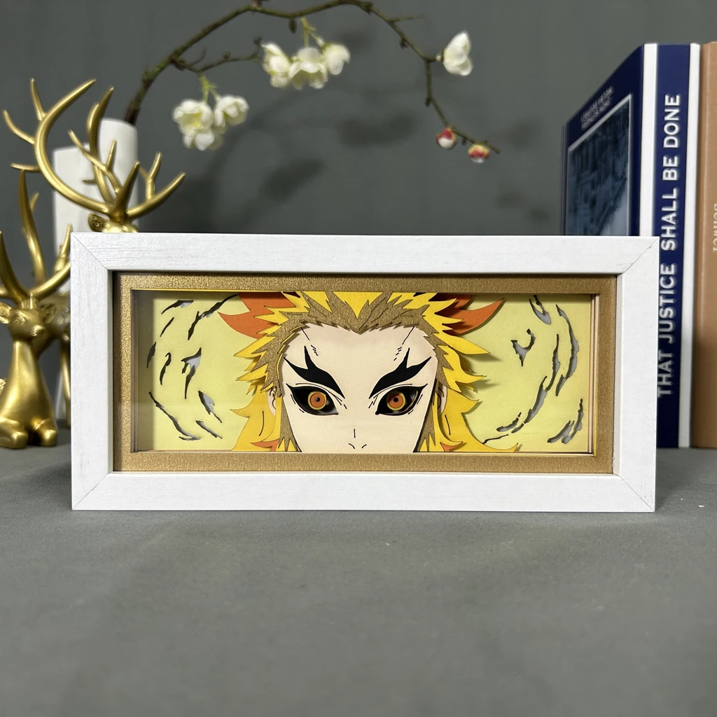 Led Light Box Kyojuro Rengoku Hoom Box Bedroom Decoration Night Lamp Anime Lightbox Handmade Gifts Night Light