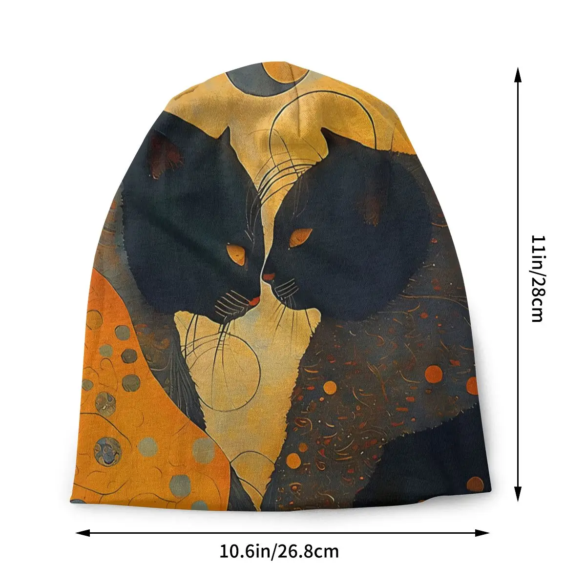 The Kiss By Gustav Klimt Movie Thin Skullies Beanies Caps For Cat Lovers Hat Sport Sports Bonnet Hats for Men Women