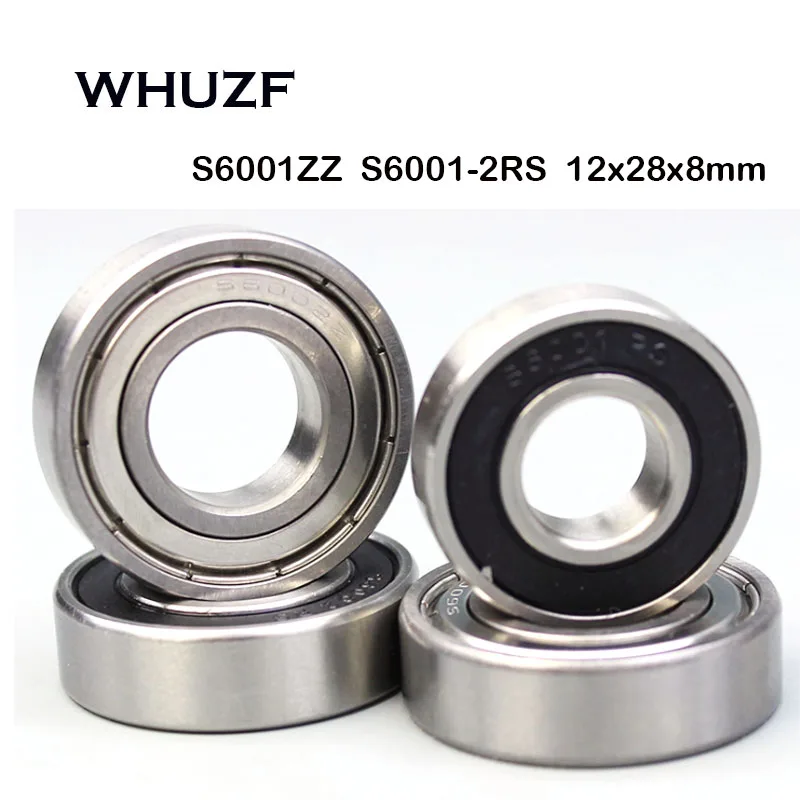 S6001ZZ Bearing 12*28*8mm ( 10PCS ) High Quality S6001 6001-2RS ABEC-7 Stainless Steel S6001Z Ball Bearings For Motorcycles