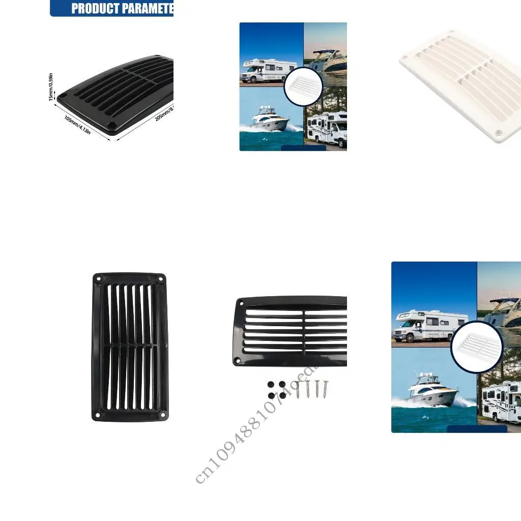 

RVs Trailer Air Vent Grille 8.07X4.13in ABS Exterior Louver Cover with Mounting Screws for Campers and Boat Wall