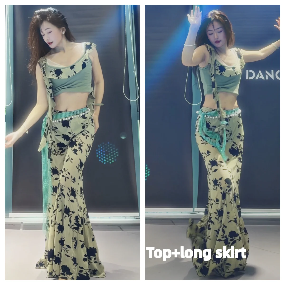 

Women BellyDance New Set Performance Costume Class Costumes Temperament Practice Clothes Sexy Slimming Training Clothing