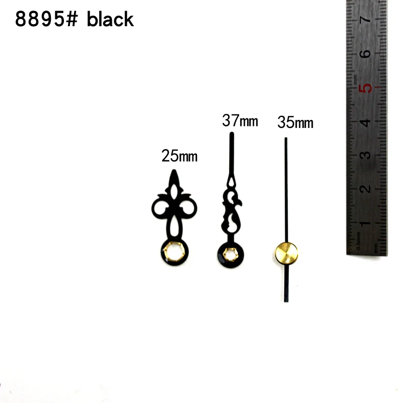 1sets Young Town White Axis Short Hands Black 2296# Metal Aluminum Quartz Clock Accessory High Quality DIY Kits