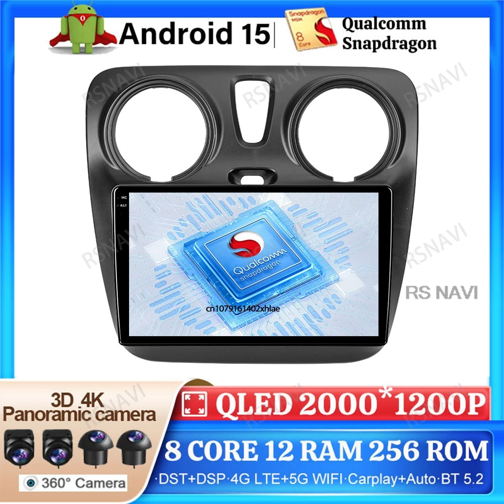 

Android 15 Car Radio For Renault Lodgy Dacia Dokker 2012-2020 GPS Multimedia DVD 4G LTE Autoradio 5G WIFI BT Viedo Player DSP