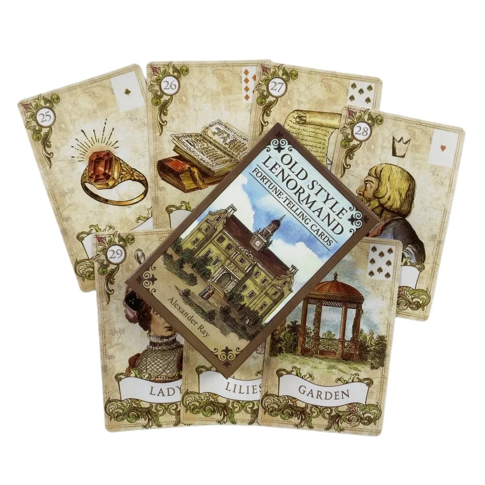 올드 스타일 Lenormand 점술 타로 카드 영어 버전 A 38 오라클 데크 운세 운명 Borad Games 카드 놀이