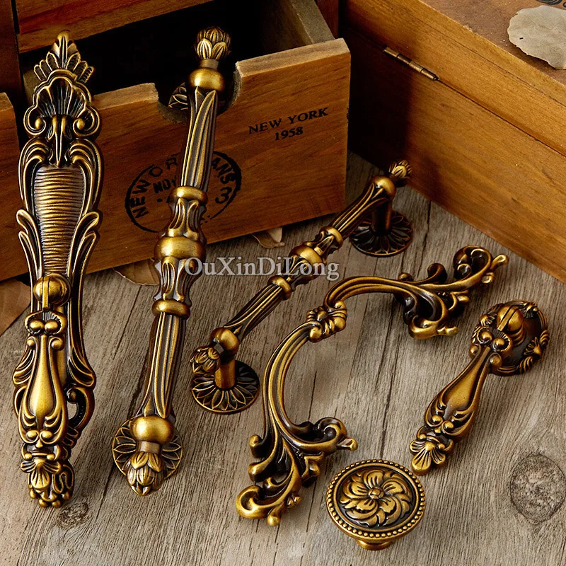 

Brand New 4PCS Solid Zinc Alloy Antique Furniture Pulls Handles Drawer Knobs Cupboard Wardrobe Kitchen TV Cabinet Pulls Knobs