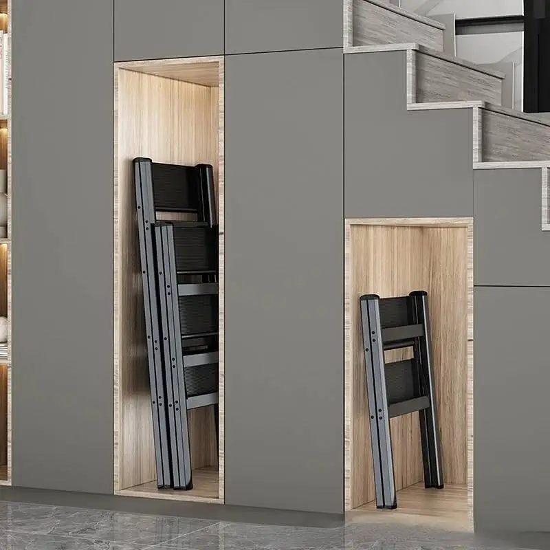 

3 Step Folding Step Stool Anti-slip Wide Pedal 330lbs Aluminum Alloy Multifunction Step Ladder Storage Shelf Flower Pot Stand