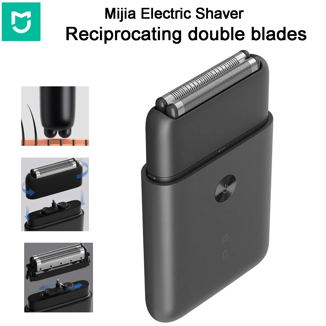 

Mijia Electric Shaver Reciprocating Double Blades IPX7 Zinc Alloy Magnetic Blade Holder Type-c Rechargeable Portable Razor