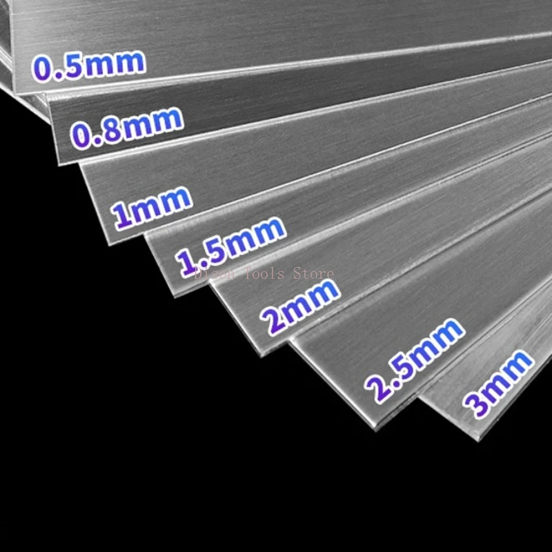 304 Stainless Steel Square Sheet Thickness 0.5-3mm Flat Brushed Metal Polished Plate 100x100mm~300x300mm