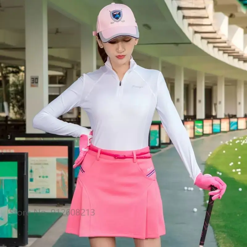 TTYGJ Female Sports A-lined Skirt Women High Waist Golf Skirt Slim Pleated Culottes Badminton Tennis Skorts with Inner Shorts