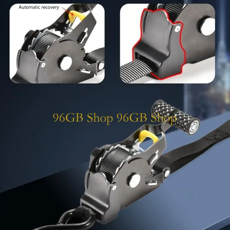 

96GB Adjustable Length Ratchet Strap Tie Down Strap for Motorcycle & Vehicle Use