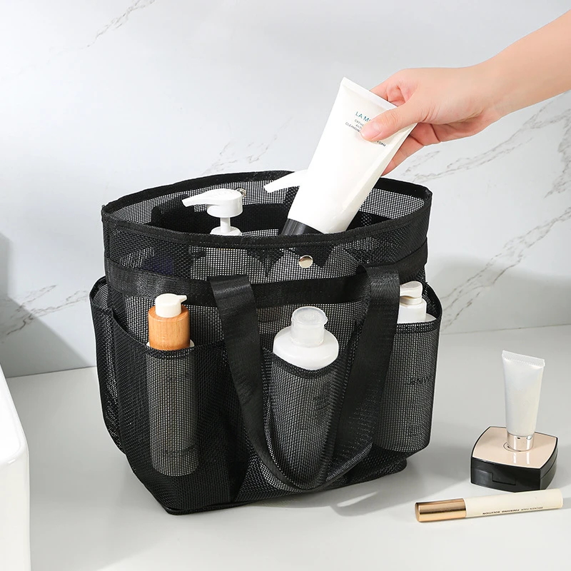 Grote/Kleine Vrouwen Toilettas Grote Capaciteit Zwarte Make-Up Mesh Tassen Mannen Wassen Organizer Draagbare Tas Reizen Essentials