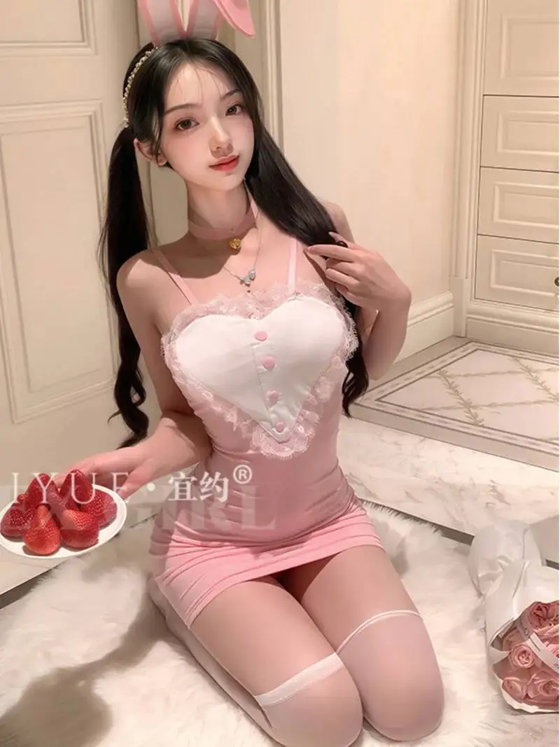 Sexy Puro Desiderio Sexy Bunny Girl Nightclub Uniforme Anime Gioco di ruolo Abito Elegante Canotta Mini Abito 2025 Nuovo Top di moda XGO8